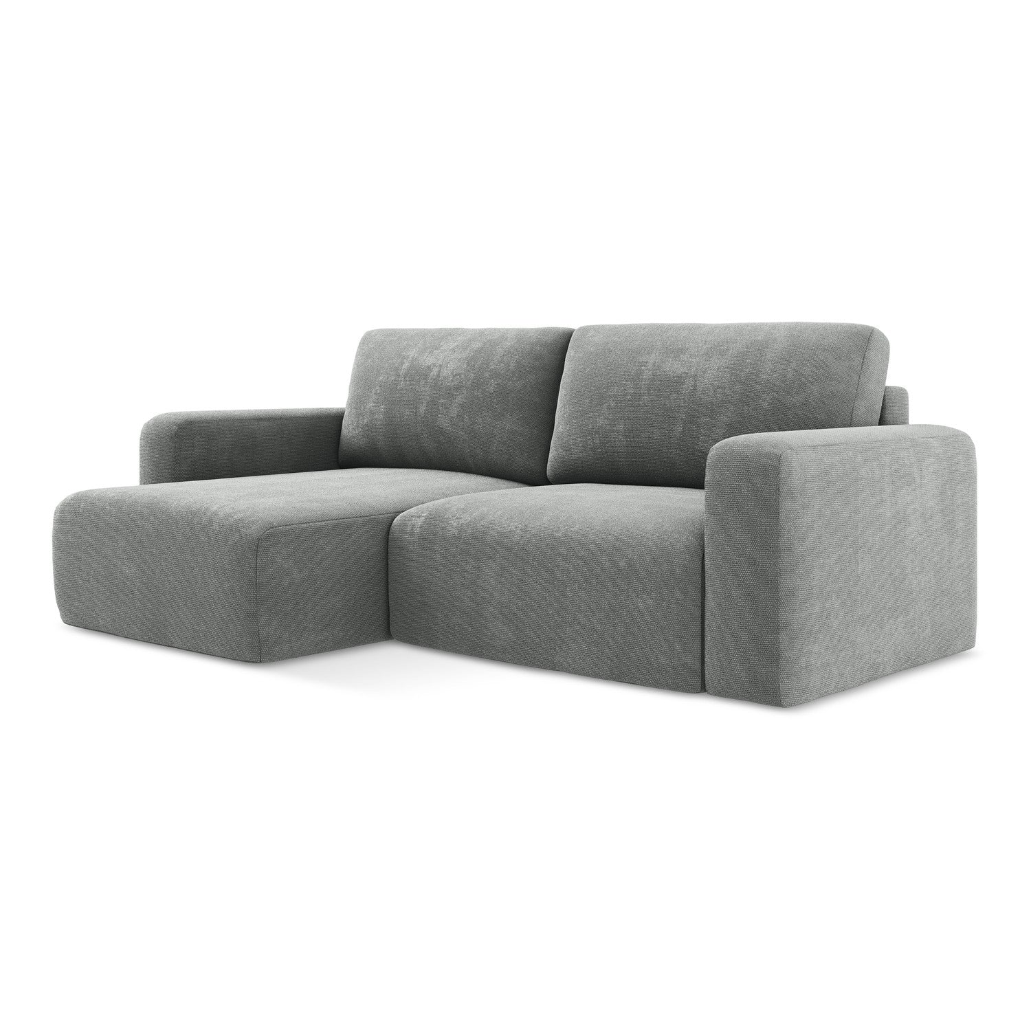 LaMiaSofa hoekbank links Ostia - chenille stof - grijs - 244x149x79