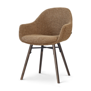 Nolon Nena-Mae eetkamerstoel bruin blend – walnoot houten onderstel Nolon Nena-Mae eetkamerstoel bruin blend – walnoot houten onderstel