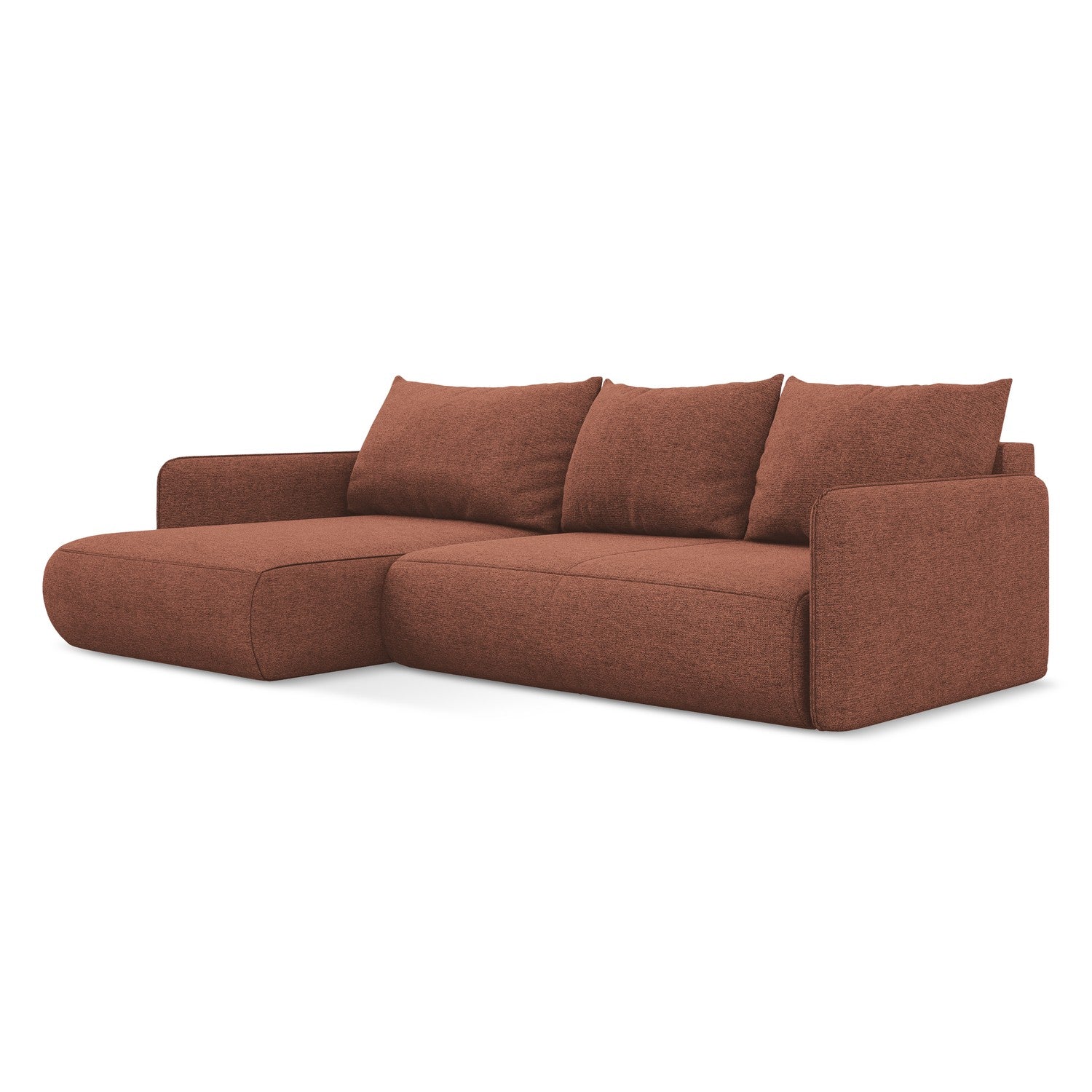 LaMiaSofa hoekbank links Palermo - chenille stof - gedempt roze - 240x