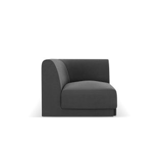 Micadoni Hoekmodule Miley flueel grijs – 90x90x70cm