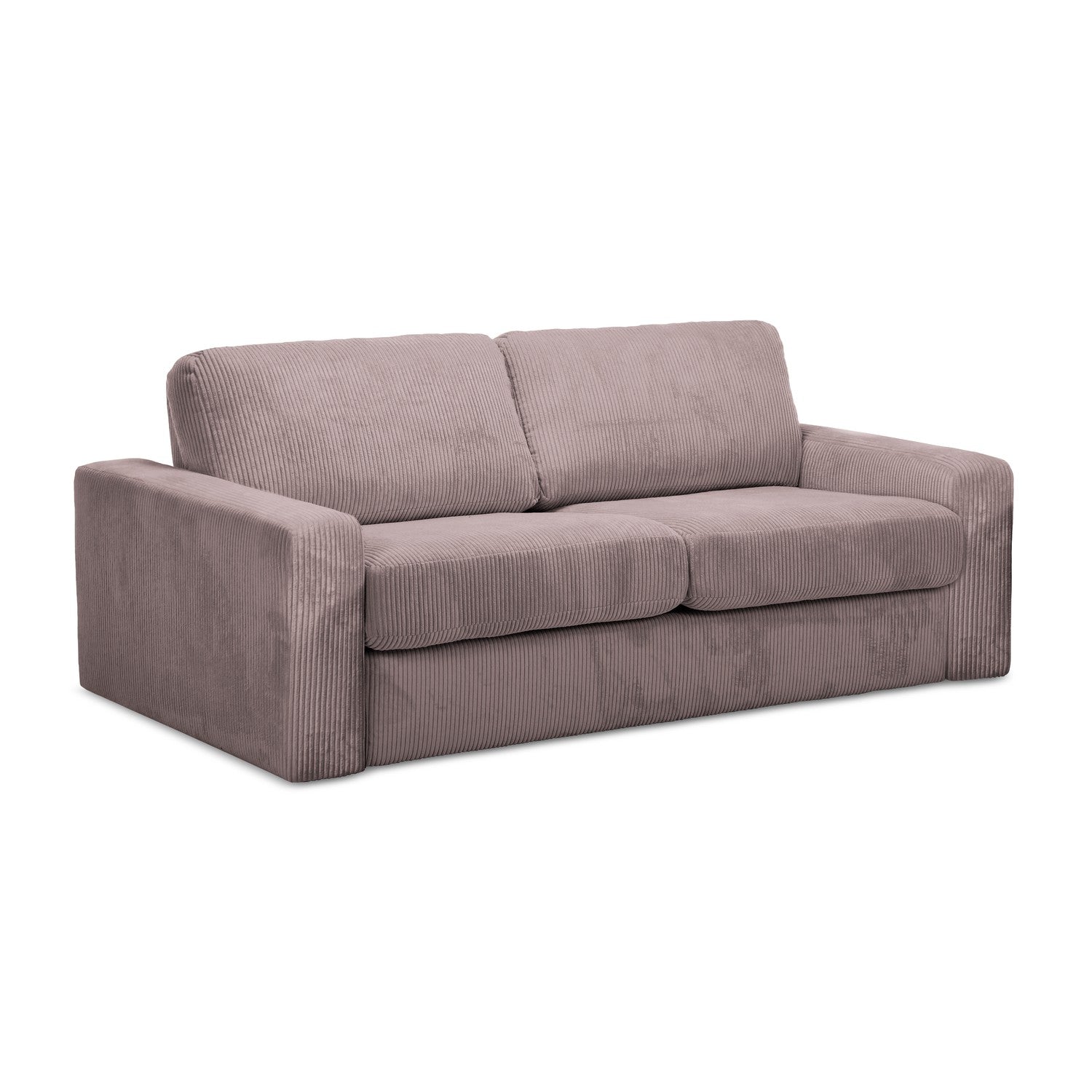 LaMiaSofa 3-zits slaapbank Como - ribfluweel - gedempt roze - 195x100x
