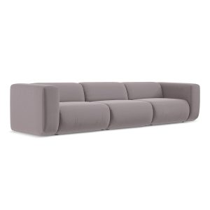 LaMiaSofa 4-zits bank Bari – velours – lavendel – 319x89x70