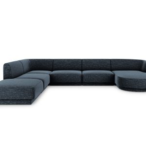 Micadoni Panoramische hoekbank links Miley 6-zits, chenille, koningsbl Micadoni Panoramische hoekbank links Miley 6-zits, chenille, koningsbl