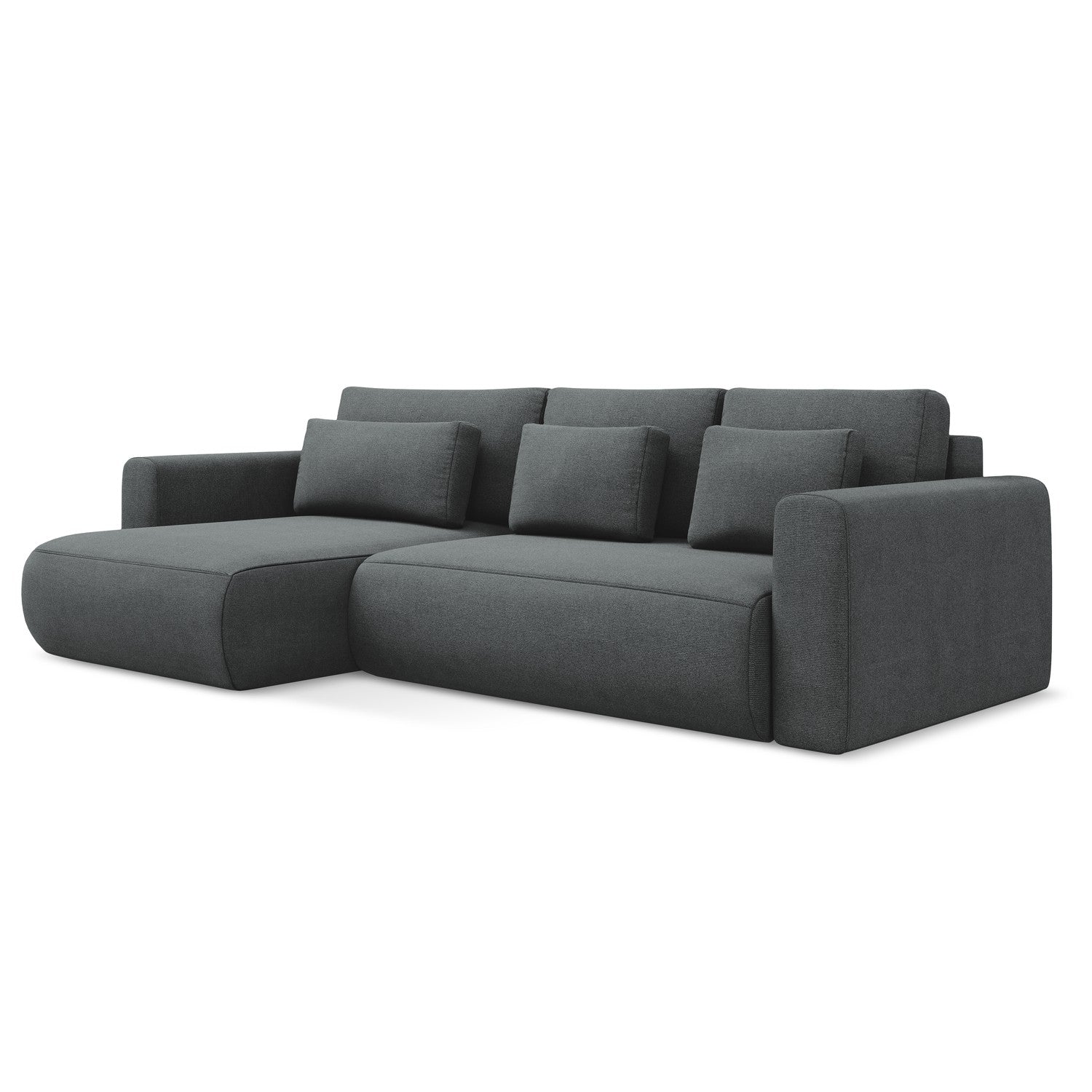 LaMiaSofa hoekbank links Perugia - textuurstof - grijs - 278x149x82