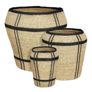 Mica Decorations Opbergmand – Set van 3 – H38 x Ø30 cm – Zeegras – Lic Mica Decorations Opbergmand – Set van 3 – H38 x Ø30 cm – Zeegras – Lic