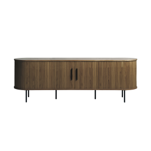 Olivine Lenn TV meubel Gerookt Eiken – Hout – Zwarte Poten – B 180 cm Olivine Lenn TV meubel Gerookt Eiken – Hout – Zwarte Poten – B 180 cm