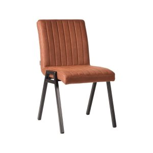 LABEL51 Eetkamerstoel Matz – Cognac Microfiber – Set van 2