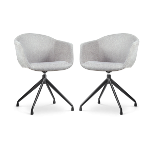 Nolon Nola-Otis Draaibare Eetkamerstoelen Set – Lichtgrijs – Zwart Nolon Nola-Otis Draaibare Eetkamerstoelen Set – Lichtgrijs – Zwart