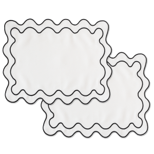 Kulu Club placemats Wavy – linnenmix – wit – set van 2 Kulu Club placemats Wavy – linnenmix – wit – set van 2