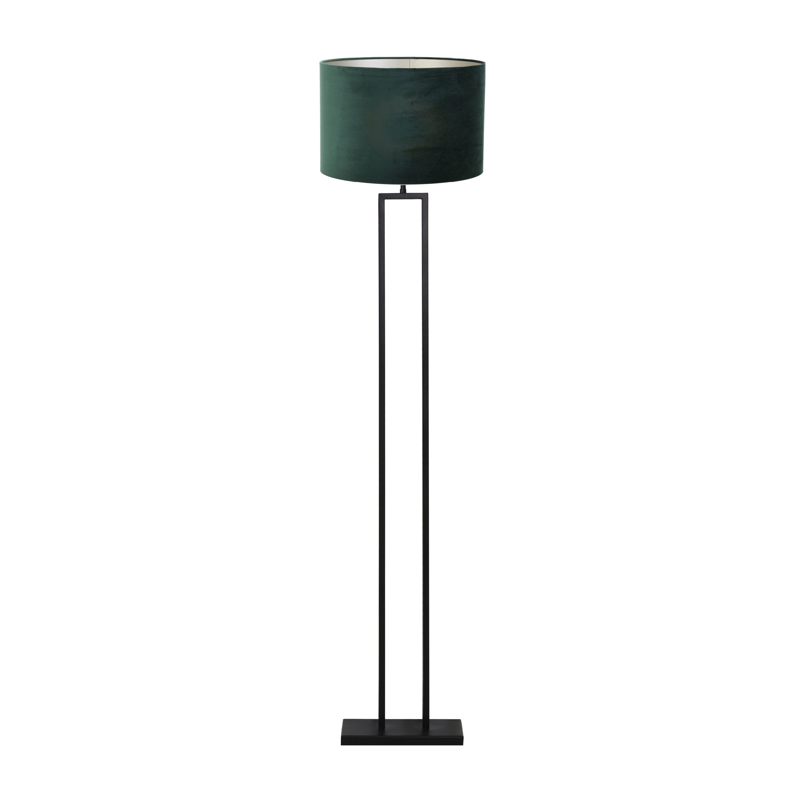 Light & Living vloerlamp Shiva/Velours - zwart, donkergroen - 40x40x17