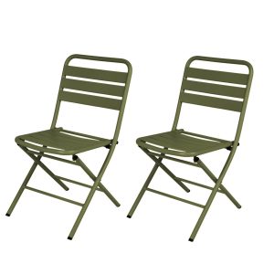MaximaVida inklapbare metalen tuinstoel Max olijfgroen – doos per 2 st MaximaVida inklapbare metalen tuinstoel Max olijfgroen – doos per 2 st