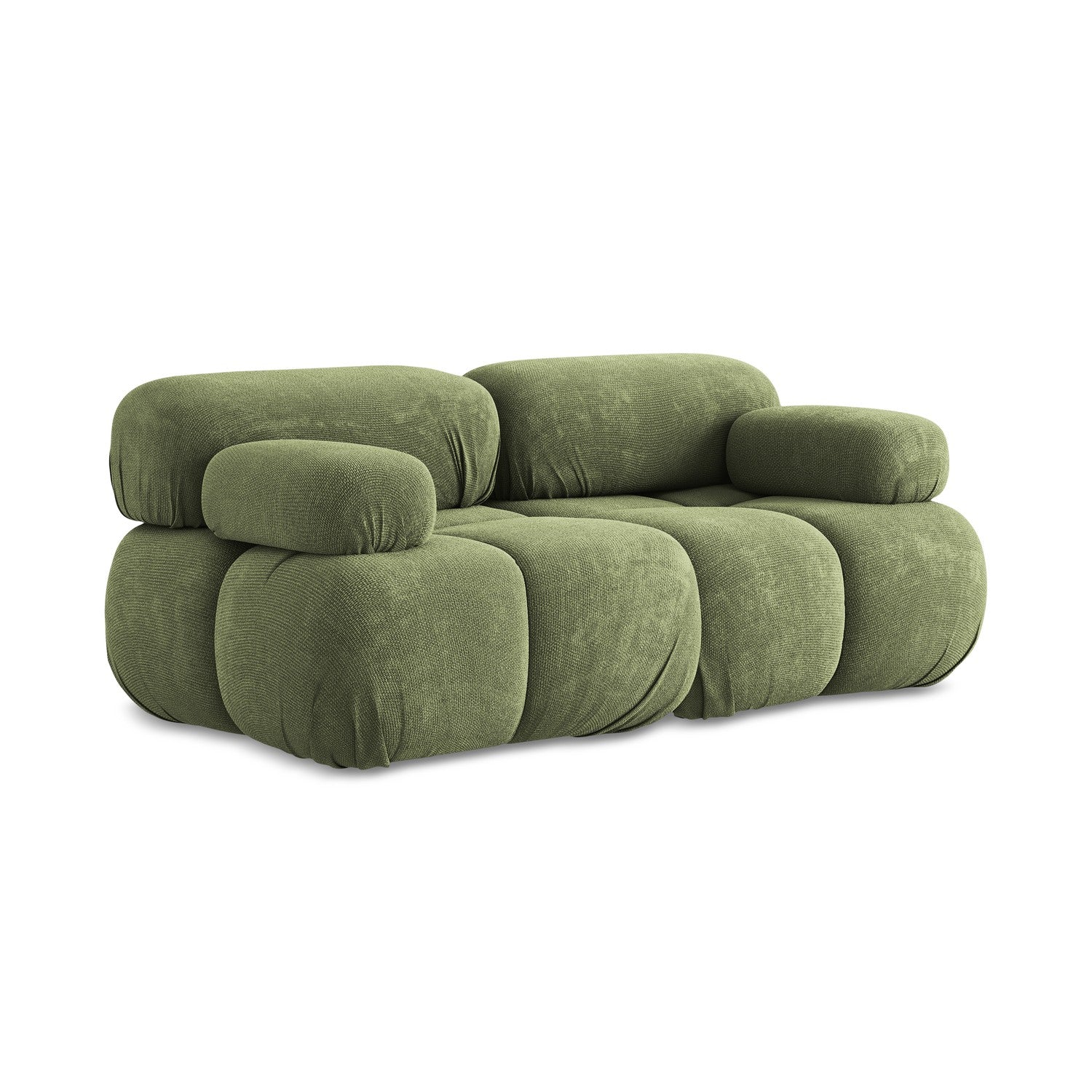 LaMiaSofa Tweezits modulaire bank Sanremo - chenille stof - groente -