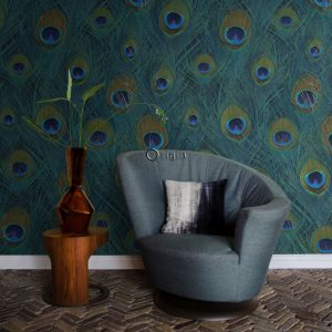 Origin Wallcoverings fotobehang pauwenveren zeegroen – 150 x 279 cm – Origin Wallcoverings fotobehang pauwenveren zeegroen – 150 x 279 cm –