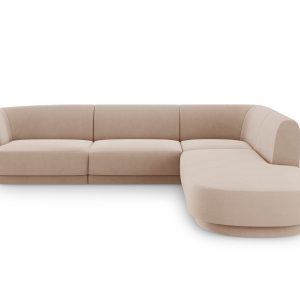 Micadoni rechter hoekbank Miley 6-zits, flueel, cappuccino – 248x255x7 Micadoni rechter hoekbank Miley 6-zits, flueel, cappuccino – 248x255x7