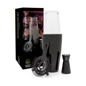 Leopold Vienna – Cocktail set Boston RVS zwart (cocktail shaker, pipet Leopold Vienna – Cocktail set Boston RVS zwart (cocktail shaker, pipet