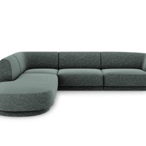 Micadoni linker hoekbank Miley 6-zits, chenille, olie – 248x255x70cm Micadoni linker hoekbank Miley 6-zits, chenille, olie – 248x255x70cm
