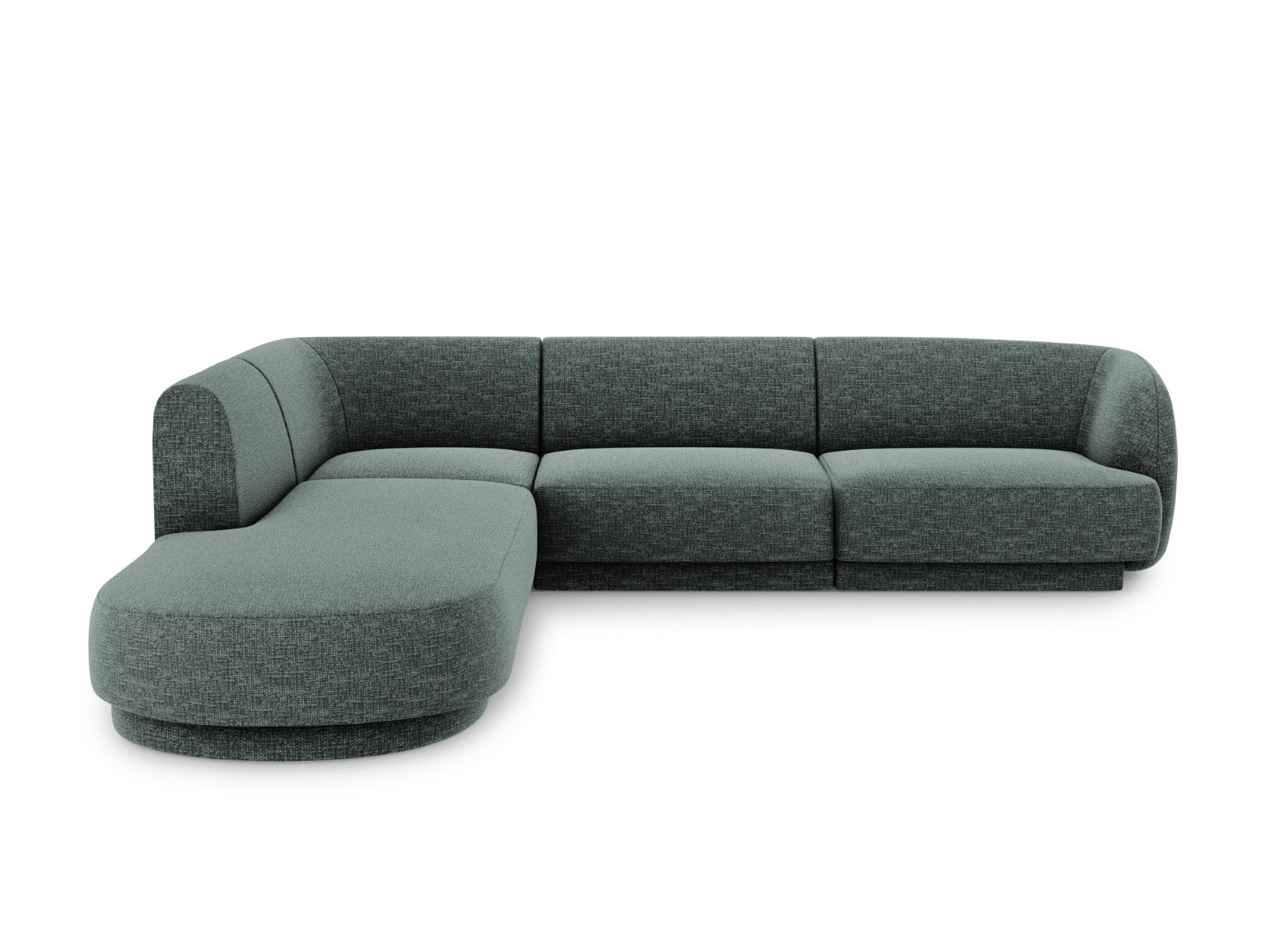 Micadoni linker hoekbank Miley 6-zits, chenille, olie - 248x255x70cm