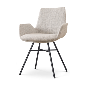 Nolon Noa-Eef Eetkamerstoel Beige Gemêleerd – met Armleuning – Zwart Nolon Noa-Eef Eetkamerstoel Beige Gemêleerd – met Armleuning – Zwart