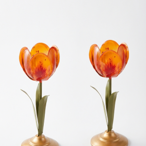 Pip Studio – kandelaren – oranje – 21cm – set van 2 Pip Studio – kandelaren – oranje – 21cm – set van 2