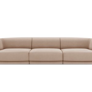 Micadoni Bank Miley 3-zits, flueel, cappuccino – 90x255x70cm Micadoni Bank Miley 3-zits, flueel, cappuccino – 90x255x70cm