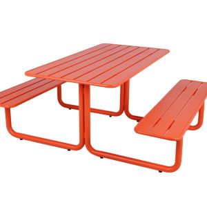 MaximaVida metalen picknicktafel Max oranje – 150 cm MaximaVida metalen picknicktafel Max oranje – 150 cm