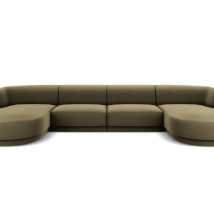 Micadoni Panoramische bank Miley 5-zits, flueel, groente – 156x330x70c Micadoni Panoramische bank Miley 5-zits, flueel, groente – 156x330x70c