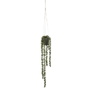 Mica Decorations Senecio Kunst Hangplant – H56 x Ø9 cm – Groen Mica Decorations Senecio Kunst Hangplant – H56 x Ø9 cm – Groen