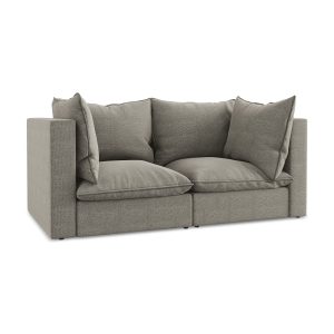 LaMiaSofa Tweezits modulaire bank Ravenna – bouclé – grijs – 180x90x77