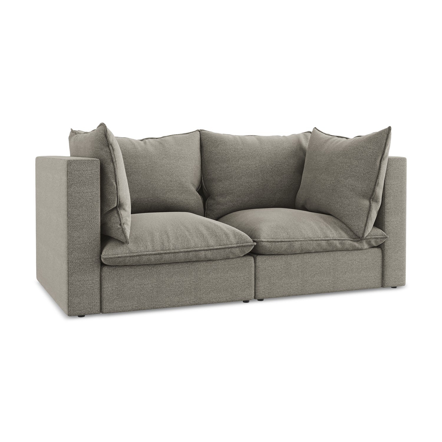LaMiaSofa Tweezits modulaire bank Ravenna - bouclé - grijs - 180x90x77