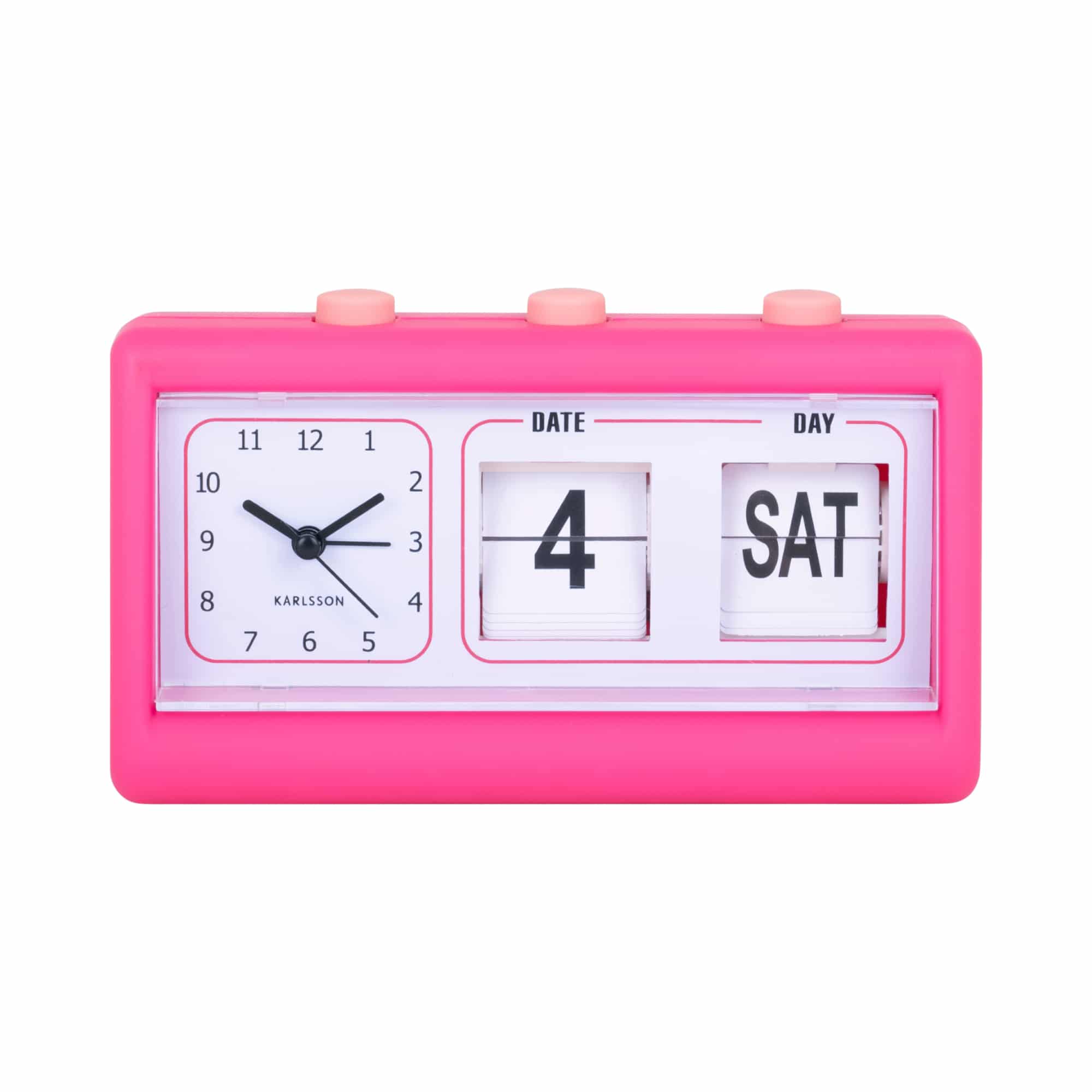 Karlsson wekker Data Flip - roze - 19x6.4x11.5cm