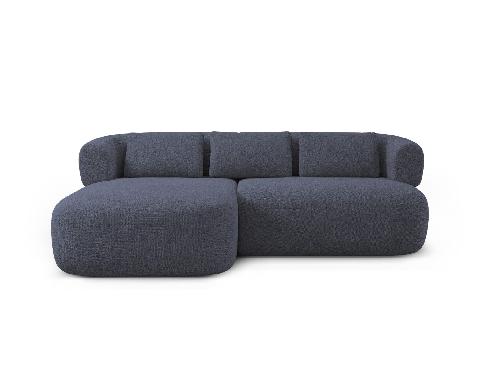 Micadoni linker hoekbank Jenny 5-zits, boucle donkerblauw - 145x200x73