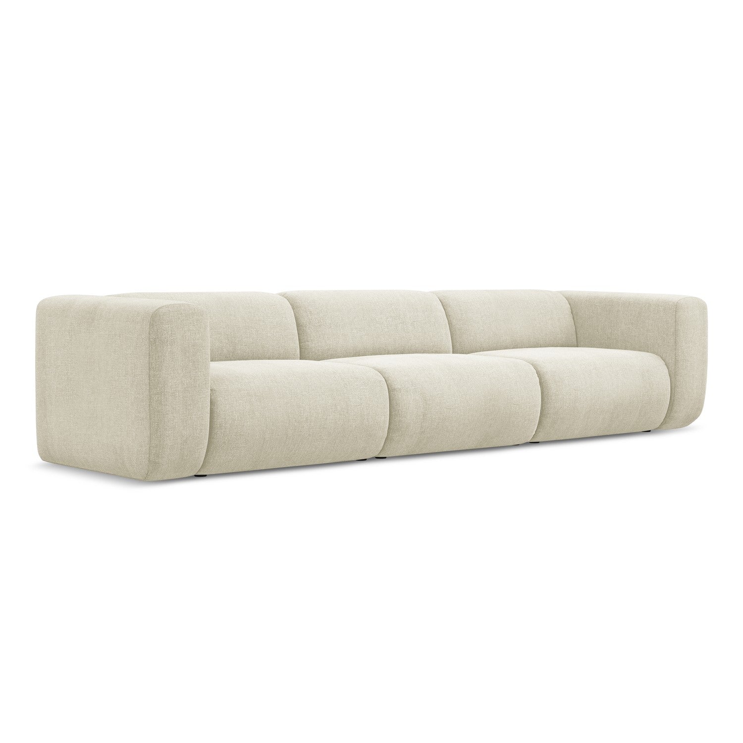 LaMiaSofa 4-zits bank Bari - chenille stof - beige - 319x89x70