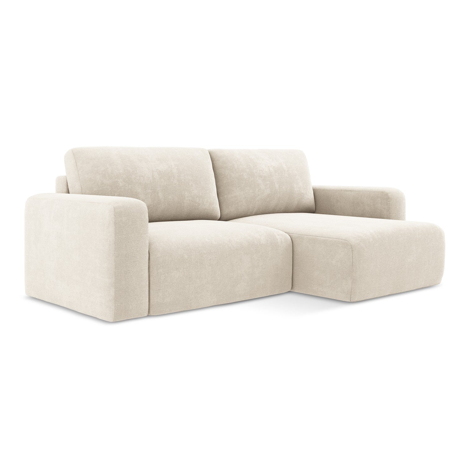 LaMiaSofa hoekbank rechts Ostia - chenille stof - lichtbeige - 244x149