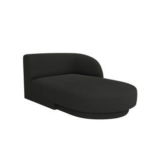 Micadoni rechter chaise longue Miley 2-zits, boucle zwart – 156x90x70c Micadoni rechter chaise longue Miley 2-zits, boucle zwart – 156x90x70c