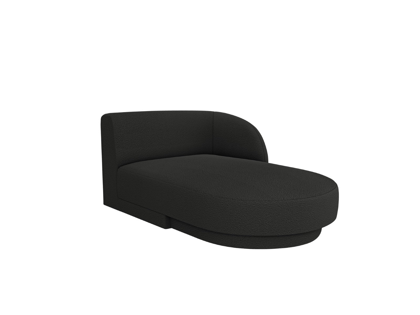 Micadoni rechter chaise longue Miley 2-zits, boucle zwart - 156x90x70c