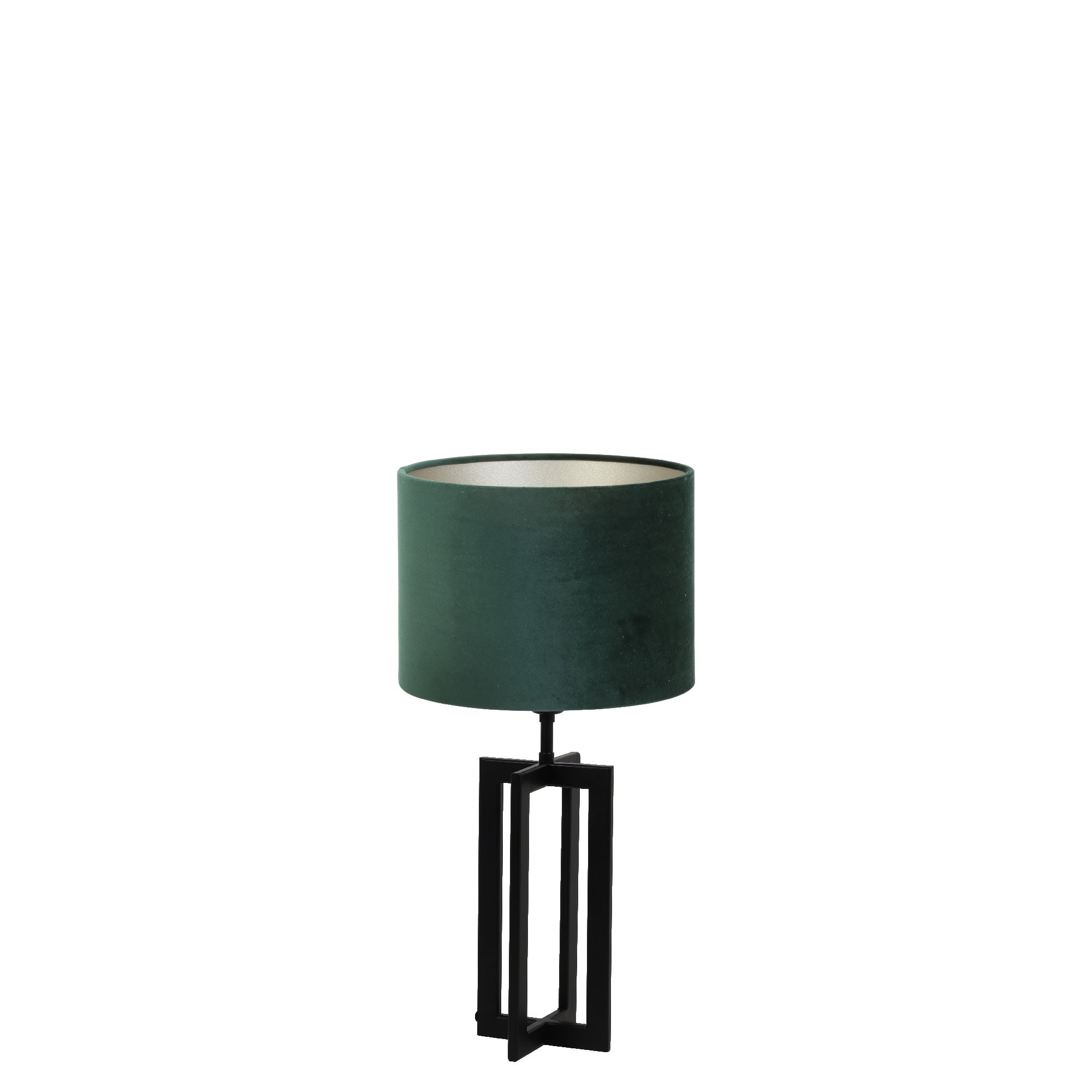 Light & Living tafellamp Mace/Velours - zwart, donkergroen - 30x30x56c