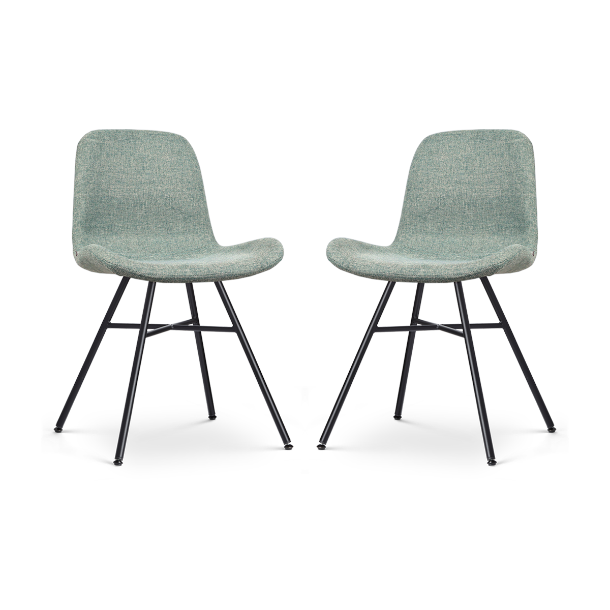 Nolon Noa-Fé Eetkamerstoelen Set van 2 - Zacht Groen - Witte Poten