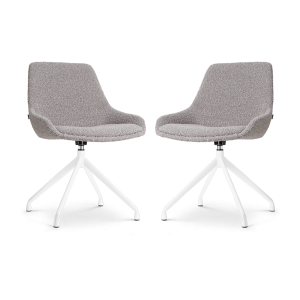 Nolon Nola-Isa Draaibare Eetkamerstoelen Bouclé Taupe – Wit – 2x Nolon Nola-Isa Draaibare Eetkamerstoelen Bouclé Taupe – Wit – 2x