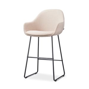 Nolon Nino-Mae Barkruk Beige – met Armleuning – Zwart – 65 cm