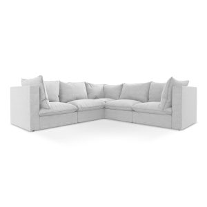 LaMiaSofa Modulaire hoekbank Ravenna – bouclé – zilver – 255x255x77