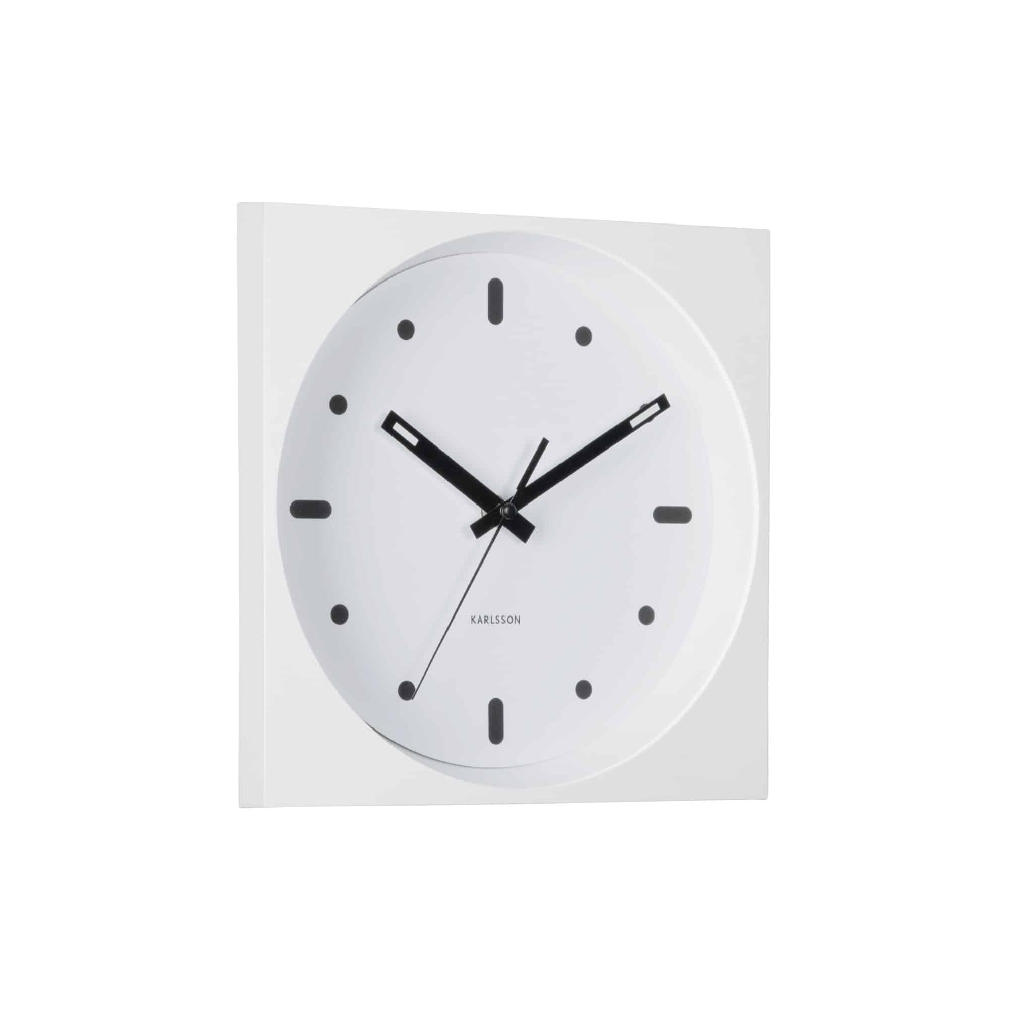 Karlsson wandklok Incesante Square - wit - 25x25x25cm - Paddenstoellam