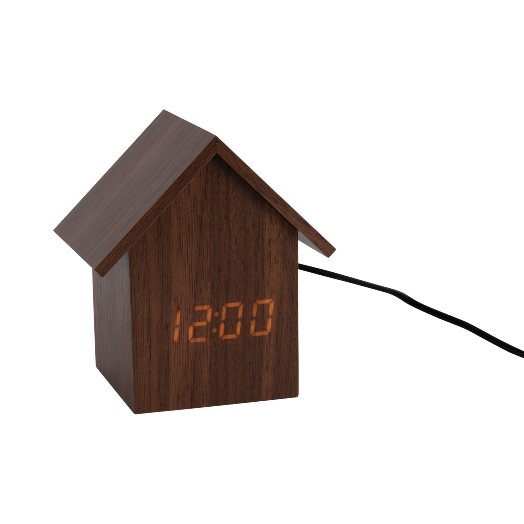 Karlsson wekker House LED - bruin - 7.3x9.7x10.8cm - Vaderdag - Vaderd