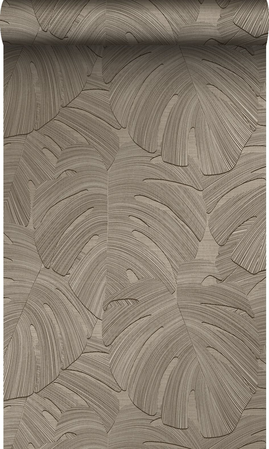 Origin Wallcoverings behang tropische bladeren donker beige - 53 cm x