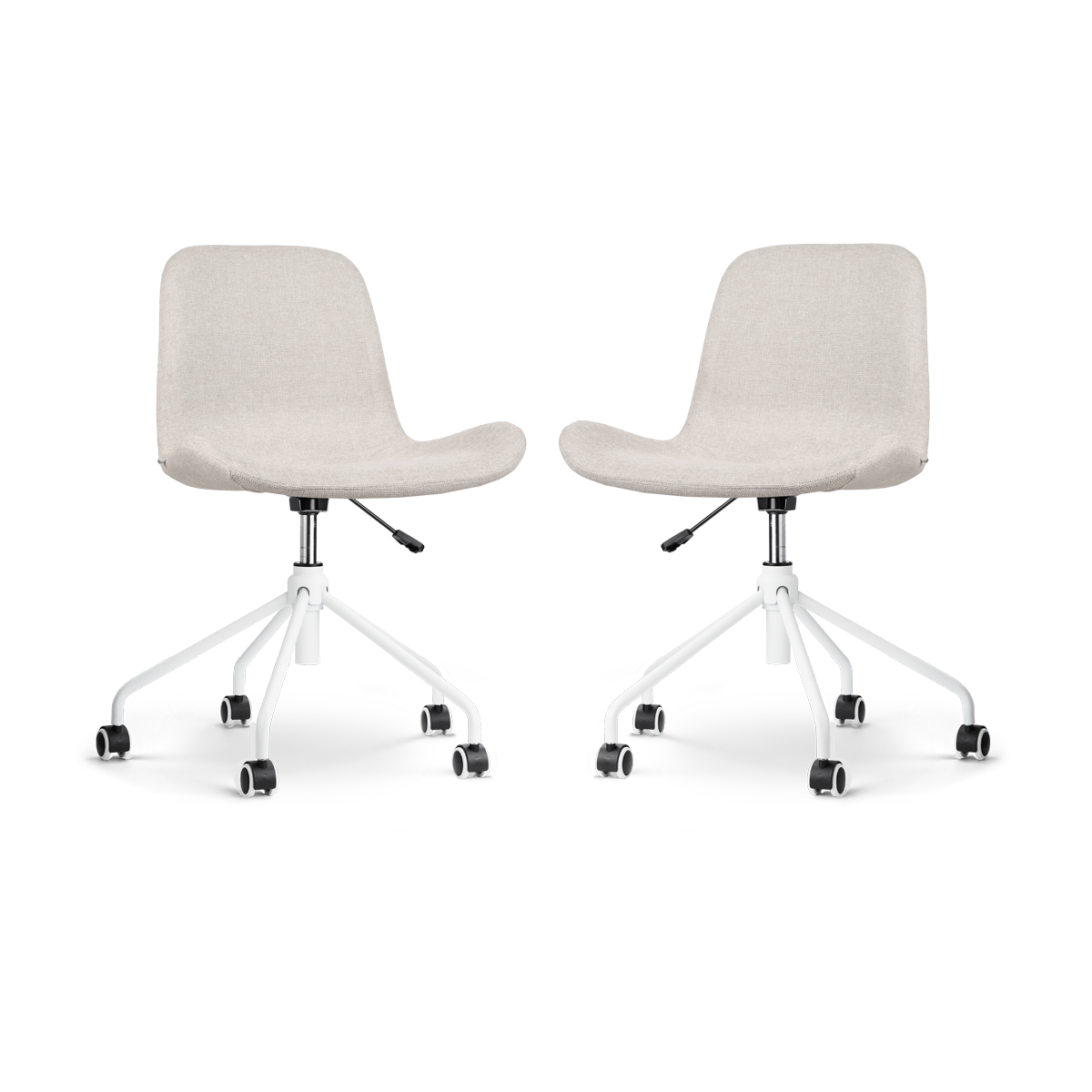 Nolon Nout-Fé Bureaustoelen Set van 2 - Beige - Wit Onderstel