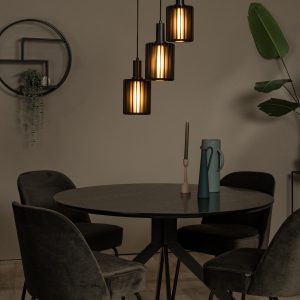 Lucide hanglamp LAMBRES – 3xE27 – Zwart Lucide hanglamp LAMBRES – 3xE27 – Zwart