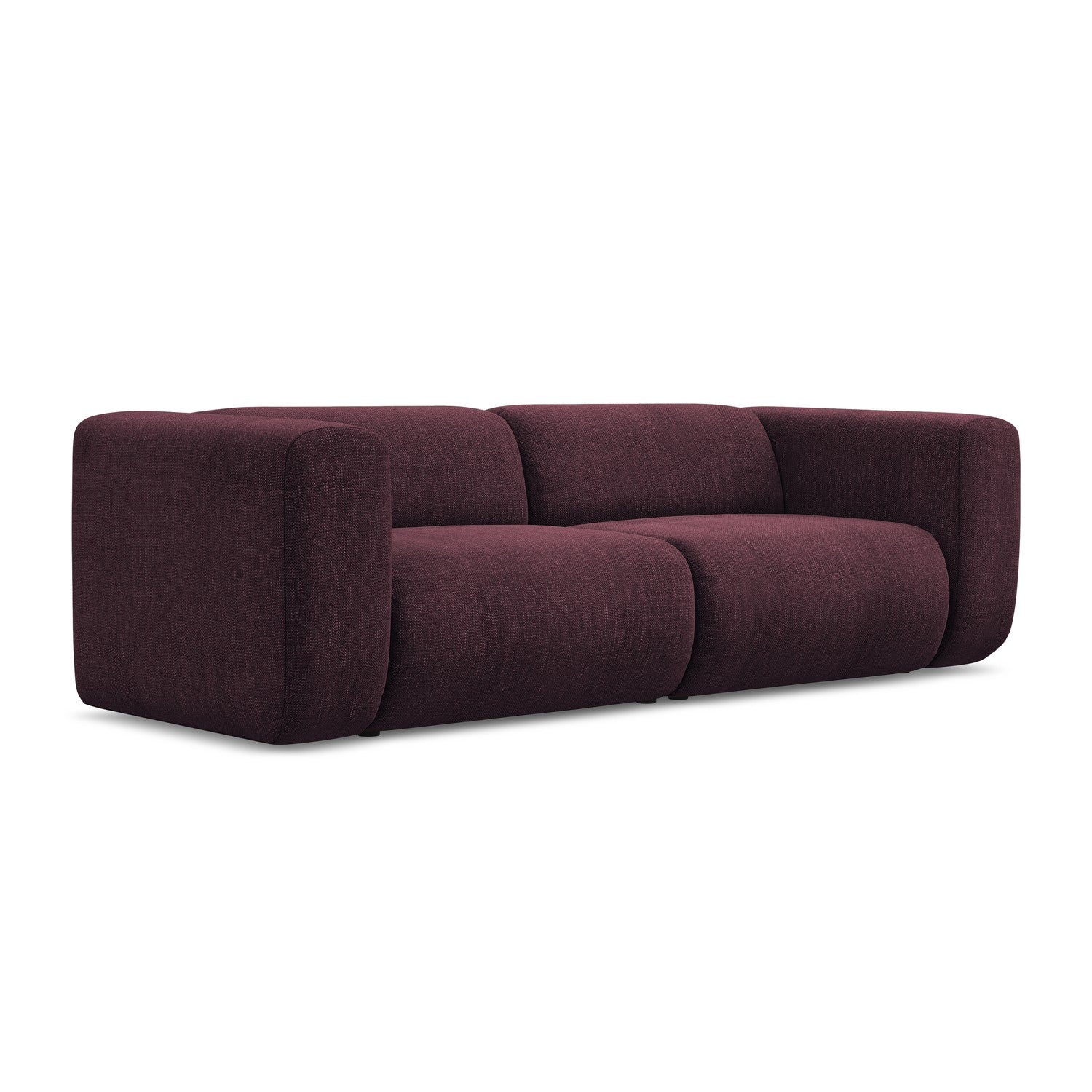 LaMiaSofa 3-zits bank Bari - chenille stof - bordeaux - 228x89x70