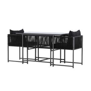 Nest outdoor Ragnar Tuinset 3 Delig Met Zitkussens – Zwart Nest outdoor Ragnar Tuinset 3 Delig Met Zitkussens – Zwart