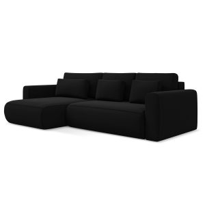 LaMiaSofa hoekbank links Perugia – velours – zwart – 278x149x82 LaMiaSofa hoekbank links Perugia – velours – zwart – 278x149x82