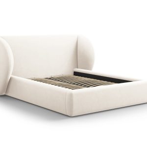 Micadoni Opbergbed met hoofdeinde Miley 160x200cm, flueel, lichtbeige Micadoni Opbergbed met hoofdeinde Miley 160x200cm, flueel, lichtbeige