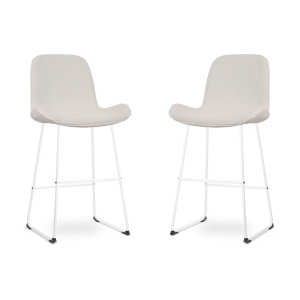Nolon Nino-Fé Barkrukken Set van 2 – Ribstof Crème – Wit – 75 cm Nolon Nino-Fé Barkrukken Set van 2 – Ribstof Crème – Wit – 75 cm